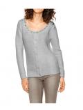 Cardigan mit Strass grau