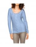 Cardigan mit Strass hellblau