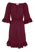 Carmen-Druckkleid bordeaux