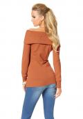 Carmenpullover mit Nieten rost