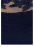 Carmenstrickkleid mit Spitze navy