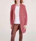 Chenille-Grobstrickjacke altrosa