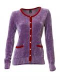 Chenille-Strickjacke lila