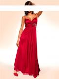 Chiffon-Abendkleid mit Strass rot