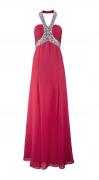 Chiffon-Abendkleid mit Strass rot