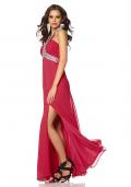 Chiffon-Abendkleid mit Strass rot