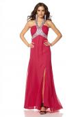 Chiffon-Abendkleid mit Strass rot