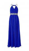 Chiffon-Abendkleid mit Strass royalblau