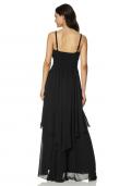 Chiffon-Abendkleid mit Strass schwarz