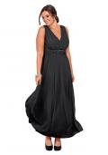 Chiffon-Abendkleid mit Zierelement schwarz Größe 22 (44)