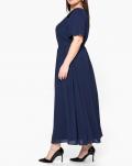 Chiffon-Abendkleid mitPailletten-Einsatz d.blau