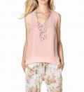 Chiffon-Jersey-Blusenshirt rosé