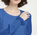 Chiffon-Jerseybluse blau