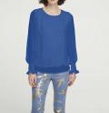 Chiffon-Jerseybluse blau