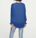 Chiffon-Jerseybluse blau