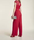 Chiffon-Overall mit Spitze rot