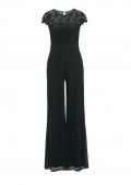 Chiffon-Overall mit Spitze schwarz