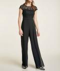 Chiffon-Overall mit Spitze schwarz