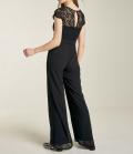 Chiffon-Overall mit Spitze schwarz