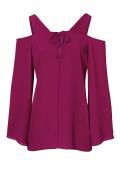 Chiffonbluse mit Cut-Outs fuchsia