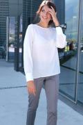 Chiffonbluse mit Nieten creme