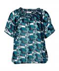 Chiffonbluse petrol-bunt