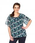 Chiffonbluse petrol-bunt