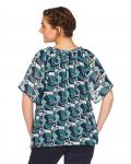 Chiffonbluse petrol-bunt