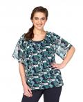 Chiffonbluse petrol-bunt Gr. 48