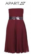 Chiffonkleid mit Pailletten bordeaux