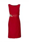 Chiffonkleid mit Steinen rot