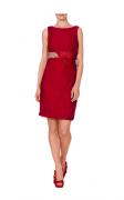 Chiffonkleid mit Steinen rot