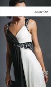 Chiffonkleid mit Strass schwarz-creme