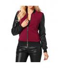 College-Style-Jacke schwarz-rot