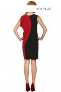 Colorblocking-Kleid schwarz-rot