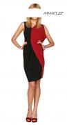 Colorblocking-Kleid schwarz-rot