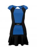 Colorblocking-Kleid schwarz-royalblau