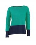 Colorblocking-Pullover grün-blau