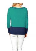 Colorblocking-Pullover grün-blau