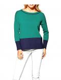 Colorblocking-Pullover grün-blau