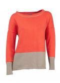 Colorblocking-Pullover orange-beige