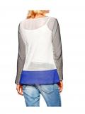 Colourblocking-Pullover creme-blau-grau