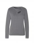 Cut-Out-Dekolleté-Pullover grau