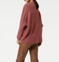 Damen-Oversized-Pullover himbeere