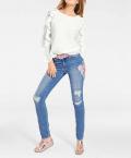 Damen-Slim-Jeans hellblau