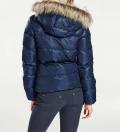 Daunenjacke mit Webpelz blau