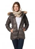 Daunenjacke mit Webpelz braun