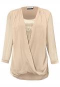 Designer-2-in-1 Bluse mit Pailletten sand