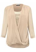 Designer-2-in-1 Bluse mit Pailletten sand Gr. 44