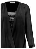 Designer-2-in-1 Bluse mit Pailletten schwarz